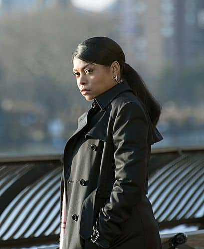 "Baby Blue" -- When The Machine spits out the number of a 6-month-old baby, Reese and Finch turn into overly protective parents - with an arsenal at their disposal.  Meanwhile, when Elias resurfaces, Detective Carter (Taraji P. Henson) begins to question her new allegiance with Reese and Finch, on PERSON OF INTEREST, Thursday, March 8 (9:00-10:00 PM, ET/PT) on the CBS Television Network.      Photo: John P. Filo/CBS   â?Â¬Â©2012 CBS Broadcasting Inc. All Rights Reserved.