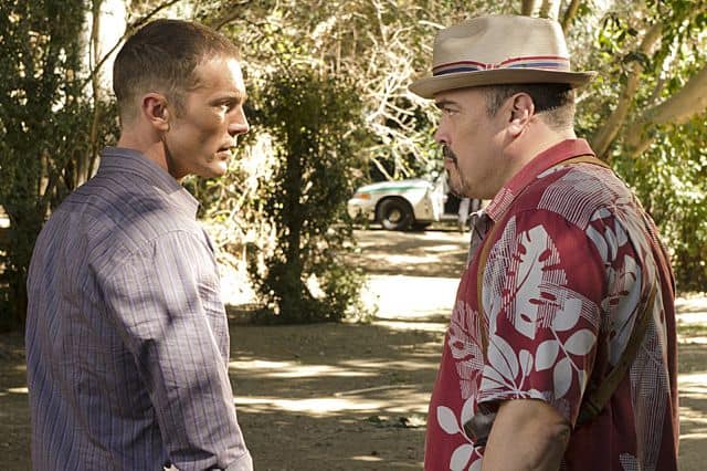 David Zayas as Angel Batista and Desmond Harrington as Joey Quinn in Dexter David Zayas as Angel Batista and Desmond Harrington as Joey Quinn in Dexter