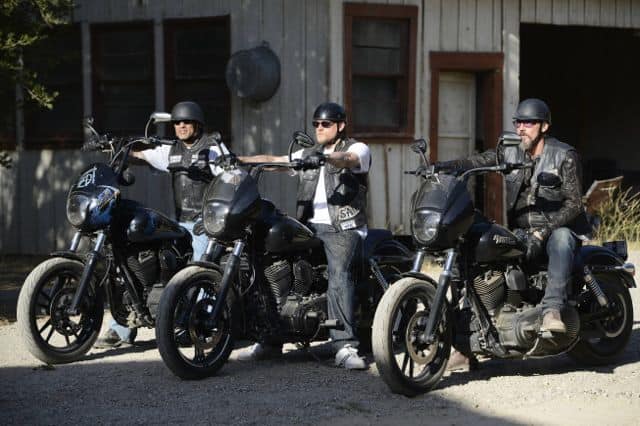 David Labrava as Happy Lowman, Charlie Hunnam as Jackson 'Jax' Teller, Tommy Flanagan as Filip 'Chibs' Telford Sons Of Anarchy David Labrava as Happy Lowman, Charlie Hunnam as Jackson 'Jax' Teller, Tommy Flanagan as Filip 'Chibs' Telford Sons Of Anarchy