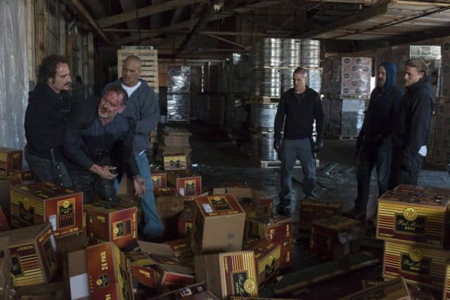 Kim Coates as Alex 'Tig' Trager, Scott Anderson as Connor Malone, David Labrava as Happy Lowman, Theo Rossi as Juan Carlos 'Juice' Ortiz, Tommy Flanagan as Filip 'Chibs' Telford, Charlie Hunnam as Jackson 'Jax' Teller Kim Coates as Alex 'Tig' Trager, Scott Anderson as Connor Malone, David Labrava as Happy Lowman, Theo Rossi as Juan Carlos 'Juice' Ortiz, Tommy Flanagan as Filip 'Chibs' Telford, Charlie Hunnam as Jackson 'Jax' Teller