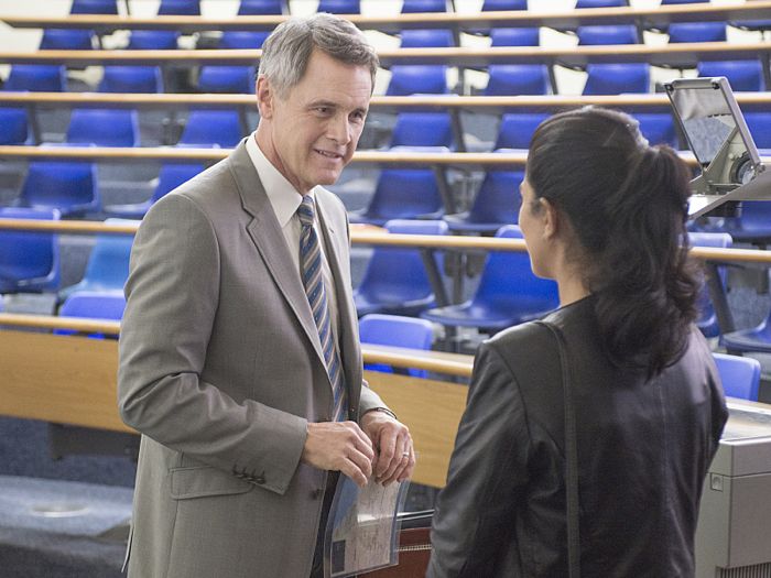 Mark Moses as Dennis Boyd and Nimrat Kaur as Nasneem in Homeland (Season 4, Episode 4) Mark Moses as Dennis Boyd and Nimrat Kaur as Nasneem in Homeland (Season 4, Episode 4)