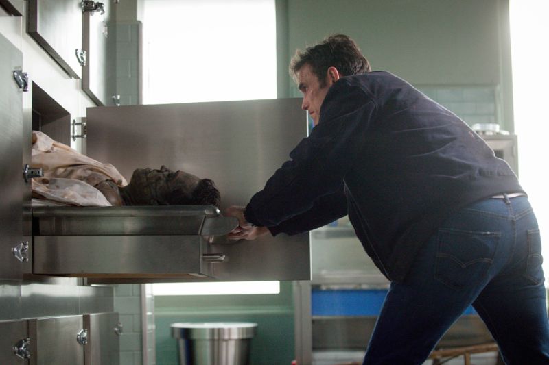 WAYWARD PINES:  Ethan Burke (Matt Dillon) looks for clues in the morgue in the "Don't  Discuss Your Life Before" episode of WAYWARD PINES airing Thursday, May 21 (9:00-10:00 PM ET/PT) on FOX.  ©2015 Fox Broadcasting Co.  Cr:  Liane Hentscher/FOX