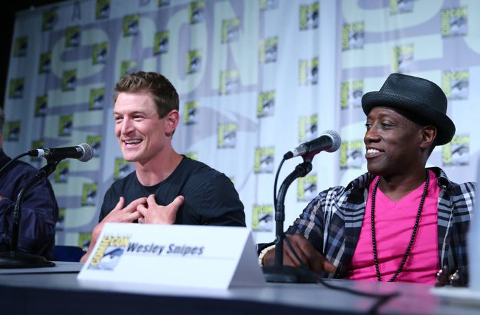 COMIC-CON INTERNATIONAL: SAN DIEGO 2015 -- "The Player" Panel & Red Carpet -- Pictured: (l-r) Philip Winchester, Wesley Snipes, Thursday, July 9, 2015, from San Diego Convention Center, San Diego, Calif. -- (Photo by: Mark Davis/NBC)