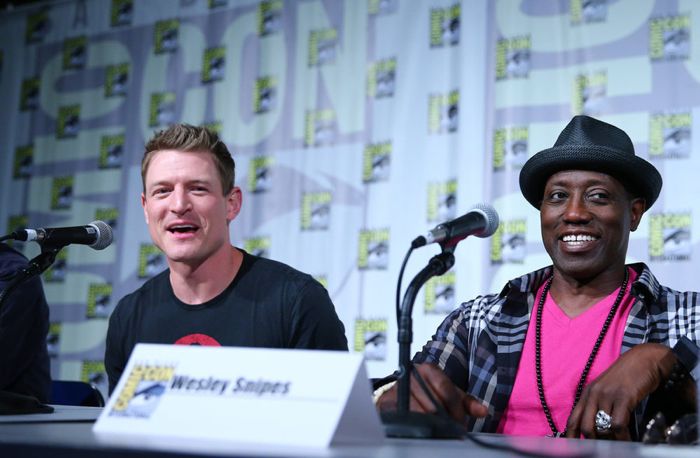 COMIC-CON INTERNATIONAL: SAN DIEGO 2015 -- "The Player" Panel & Red Carpet -- Pictured: (l-r) Philip Winchester, Wesley Snipes, Thursday, July 9, 2015, from San Diego Convention Center, San Diego, Calif. -- (Photo by: Mark Davis/NBC)