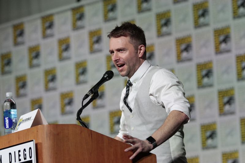 Moderator, Chris Hardwick at the Extant Panel at COMIC CON 2015, held in San Diego, CA Photo: Francis Specker/CBS ©2015 CBS Broadcasting Inc. All Rights Reserved