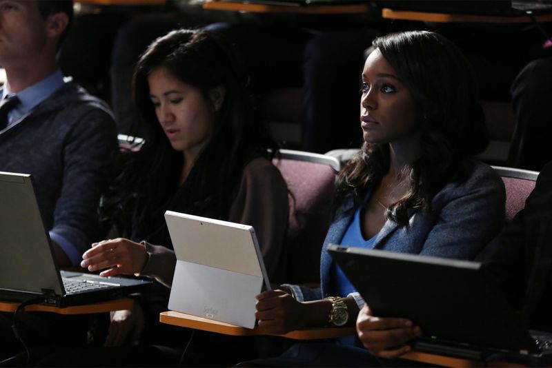 HOW TO GET AWAY WITH MURDER - "I Want You to Die" - Annalise and the team are hired to represent a client accused of badgering somebody to the point of suicide. Meanwhile, Eve returns to defend Nate after ADA Sinclair serves him for a possible new murder charge, and Bonnie learns about what happened at Trotter Lake, on "How to Get Away with Murder," THURSDAY, NOVEMBER 5 (10:00-11:00 p.m., ET) on the ABC Television Network. (ABC/John Fleenor) AJA NAOMI KING