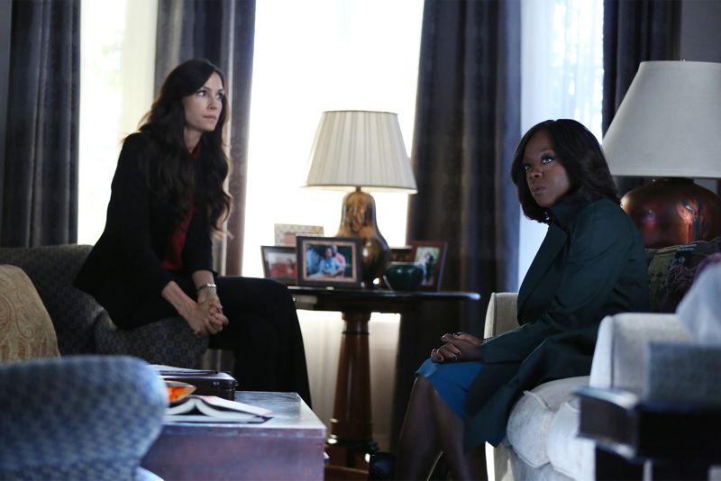 HOW TO GET AWAY WITH MURDER - "I Want You to Die" - Annalise and the team are hired to represent a client accused of badgering somebody to the point of suicide. Meanwhile, Eve returns to defend Nate after ADA Sinclair serves him for a possible new murder charge, and Bonnie learns about what happened at Trotter Lake, on "How to Get Away with Murder," THURSDAY, NOVEMBER 5 (10:00-11:00 p.m., ET) on the ABC Television Network. (ABC/John Fleenor) FAMKE JANSSEN, VIOLA DAVIS