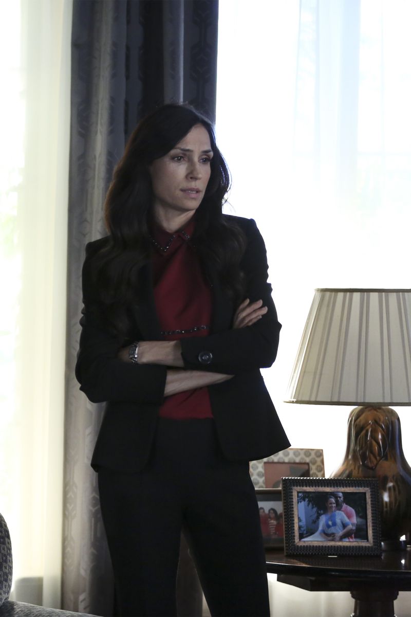 HOW TO GET AWAY WITH MURDER - "I Want You to Die" - Annalise and the team are hired to represent a client accused of badgering somebody to the point of suicide. Meanwhile, Eve returns to defend Nate after ADA Sinclair serves him for a possible new murder charge, and Bonnie learns about what happened at Trotter Lake, on "How to Get Away with Murder," THURSDAY, NOVEMBER 5 (10:00-11:00 p.m., ET) on the ABC Television Network. (ABC/John Fleenor) FAMKE JANSSEN