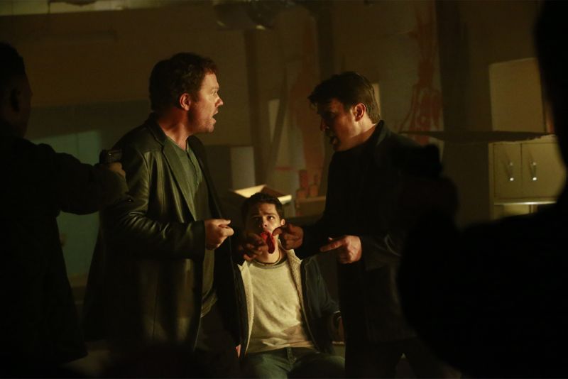 CASTLE Season 8 Episode 6 Photos Cool Boys 31 CASTLE - "Cool Boys" - Detective Slaughter (guest star Adam Baldwin) returns to enlist Castle's help in solving a high-stakes robbery case. But when a body is found linked to the crime, Slaughter becomes the number one suspect in the heist turned murder, while Castle has to determine whether he's guilty or help to prove he's innocent. "Cool Boys" will air on MONDAY, NOVEMBER 9 (10:01-11:00 p.m. ET/PT) on the ABC Television Network. (ABC/Mitch Haaseth) ADAM BALDWIN, BRETT DELBUONO, NATHAN FILLION