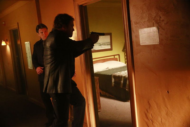 CASTLE Season 8 Episode 6 Photos Cool Boys 28 CASTLE - "Cool Boys" - Detective Slaughter (guest star Adam Baldwin) returns to enlist Castle's help in solving a high-stakes robbery case. But when a body is found linked to the crime, Slaughter becomes the number one suspect in the heist turned murder, while Castle has to determine whether he's guilty or help to prove he's innocent. "Cool Boys" will air on MONDAY, NOVEMBER 9 (10:01-11:00 p.m. ET/PT) on the ABC Television Network. (ABC/Mitch Haaseth) NATHAN FILLION, ADAM BALDWIN