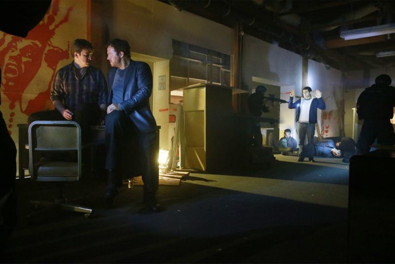 CASTLE Season 8 Episode 6 Photos Cool Boys 25 CASTLE - "Cool Boys" - Detective Slaughter (guest star Adam Baldwin) returns to enlist Castle's help in solving a high-stakes robbery case. But when a body is found linked to the crime, Slaughter becomes the number one suspect in the heist turned murder, while Castle has to determine whether he's guilty or help to prove he's innocent. "Cool Boys" will air on MONDAY, NOVEMBER 9 (10:01-11:00 p.m. ET/PT) on the ABC Television Network. (ABC/Mitch Haaseth) NATHAN FILLION, ADAM BALDWIN, BRETT DELBUONO