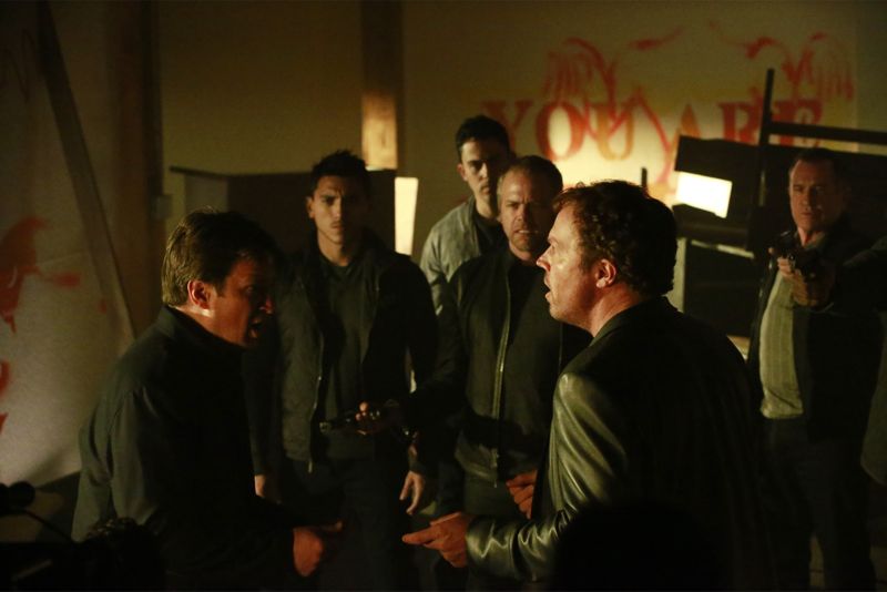 CASTLE Season 8 Episode 6 Photos Cool Boys 21 CASTLE - "Cool Boys" - Detective Slaughter (guest star Adam Baldwin) returns to enlist Castle's help in solving a high-stakes robbery case. But when a body is found linked to the crime, Slaughter becomes the number one suspect in the heist turned murder, while Castle has to determine whether he's guilty or help to prove he's innocent. "Cool Boys" will air on MONDAY, NOVEMBER 9 (10:01-11:00 p.m. ET/PT) on the ABC Television Network. (ABC/Mitch Haaseth) NATHAN FILLION, WADE ALLAIN-MARCUS, MORGAN BENOIT, BRIAN GASKILL, ADAM BALDWIN