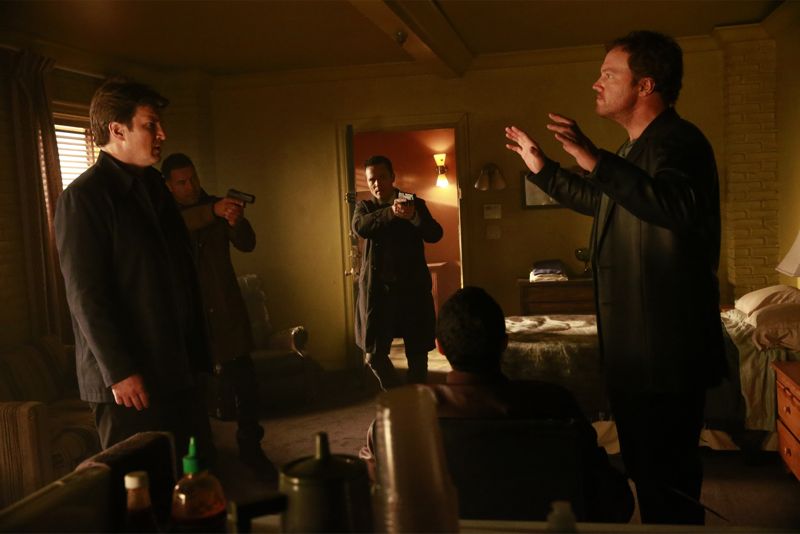 CASTLE Season 8 Episode 6 Photos Cool Boys 2 CASTLE - "Cool Boys" - Detective Slaughter (guest star Adam Baldwin) returns to enlist Castle's help in solving a high-stakes robbery case. But when a body is found linked to the crime, Slaughter becomes the number one suspect in the heist turned murder, while Castle has to determine whether he's guilty or help to prove he's innocent. "Cool Boys" will air on MONDAY, NOVEMBER 9 (10:01-11:00 p.m. ET/PT) on the ABC Television Network. (ABC/Mitch Haaseth) NATHAN FILLION, JON HUERTAS, SEAMUS DEVER, ADAM BALDWIN