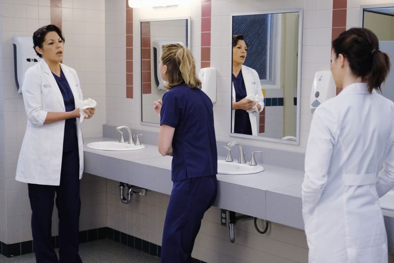 GREY'S ANATOMY Season 12 Episode 6 Photos The Me Nobody Knows 7 GREY'S ANATOMY - "The Me Nobody Knows" - Grey Sloan Memorial not only welcomes a new transfer resident, but also a patient who's the topic of conversation after accidently sending his sex tape to his entire congregation. Meanwhile, Richard wrestles with how to progress his relationship with Maggie when an old friend visits the hospital, and April brings in a case of a young boy from the Middle-East, on "Grey's Anatomy," THURSDAY, NOVEMBER 5 (8:00--9:00 p.m., ET) on the ABC Television Network. (ABC/Tony Rivetti) SARA RAMIREZ, ELLEN POMPEO, CATERINA SCORSONE