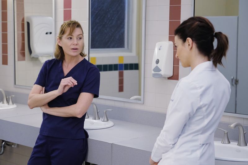 GREY'S ANATOMY Season 12 Episode 6 Photos The Me Nobody Knows 6 GREY'S ANATOMY - "The Me Nobody Knows" - Grey Sloan Memorial not only welcomes a new transfer resident, but also a patient who's the topic of conversation after accidently sending his sex tape to his entire congregation. Meanwhile, Richard wrestles with how to progress his relationship with Maggie when an old friend visits the hospital, and April brings in a case of a young boy from the Middle-East, on "Grey's Anatomy," THURSDAY, NOVEMBER 5 (8:00--9:00 p.m., ET) on the ABC Television Network. (ABC/Tony Rivetti) ELLEN POMPEO, CATERINA SCORSONE