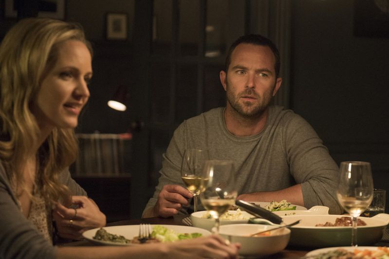 Blindspot -- "Split The Law" Episode 105 -- Pictured: (l-r) Jordana Spiro as Sarah Weller, Sullivan Stapleton as Kurt Weller -- (Photo by: Barbara Nitke/NBC)