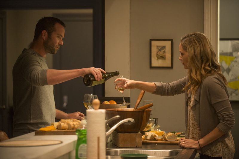 Blindspot -- "Split The Law" Episode 105 -- Pictured: (l-r) Sullivan Stapleton as Kurt Weller, Jordana Spiro as Sarah Weller -- (Photo by: Barbara Nitke/NBC)