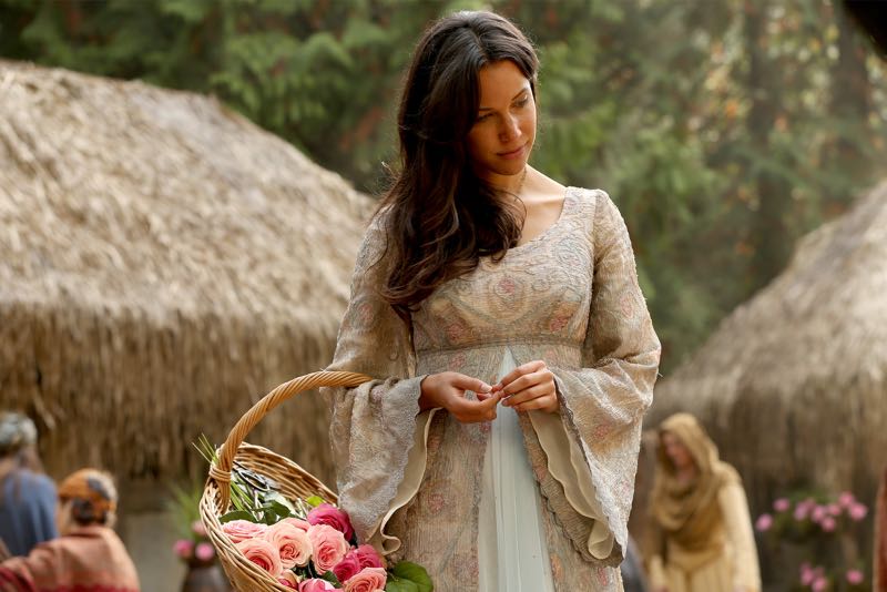 ONCE UPON A TIME - "Nimue" - In Camelot, Merlin spearheads a mission to reunite the dagger with Excalibur so he can use the weapon to save Emma from the darkness threatening her soul. With Zelena in tow, Hook, Mary Margaret, David, Regina and Robin steal into Arthur's castle to take the broken sword from the maniacal king. Meanwhile, Merlin brings Emma along on a journey to confront his ancient nemesis and retrieve the sacred spark he'll need to reforge Excalibur. Both parties are tested, but one suffers a blow that could derail the entire operation. In a flashback to long before the Age of Arthur, young Merlin finds purpose after he is blessed with magic and immortality, but when he falls in love with a young refugee named Nimue, everything changes for Merlin, as their romance starts a chain of events that touches every one of our present day heroes, on "Once Upon a Time," SUNDAY, NOVEMBER 8 (8:00-9:00 p.m., ET) on the ABC Television Network. (ABC/Jack Rowand) CAROLINE FORD