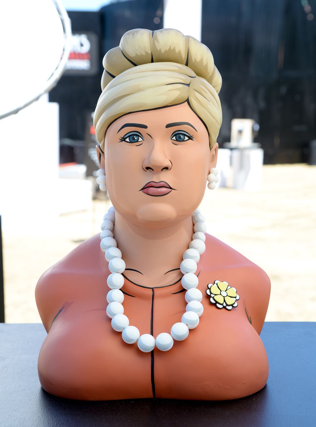 SAN DIEGO, CA - JULY 21: A wax figure of cartoon charater Pam Poovey is seen on display at FXhibition during Comic-Con International 2016 at Hilton Bayfront on July 21, 2016 in San Diego, California. (Photo by Michael Kovac/Getty Images for FX)