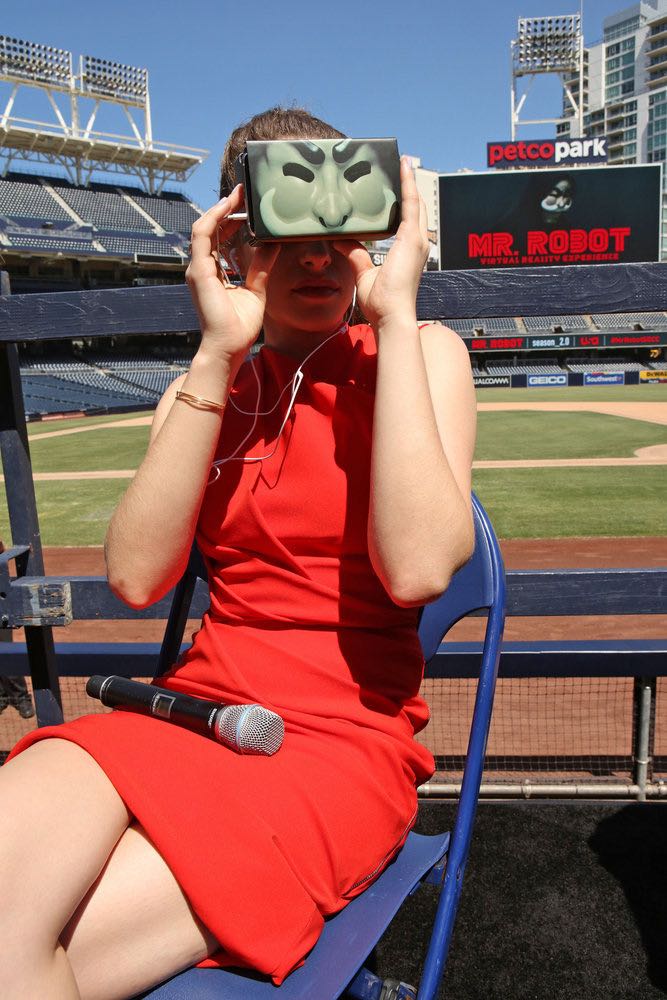 COMIC-CON INTERNATIONAL: SAN DIEGO -- "Mr. Robot Petco Park Stunt" -- Pictured: Carly Chaiken -- (Photo by: Evans Vestal Ward/USA Network)