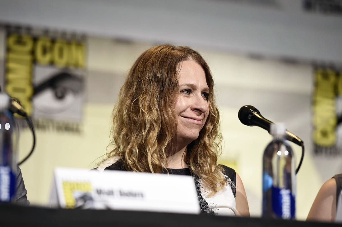 TROLLS Producer Gina Shay at DreamWorks Animation's Comic Con Hall H Panel.