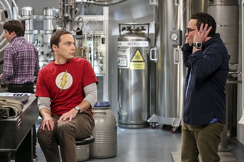 "The Dependence Transcendence" -- Pictured: Howard Wolowitz (Simon Helberg), Sheldon Cooper (Jim Parsons) and Leonard Hofstadter (Johnny Galecki). Tensions rise when the boys struggle to complete their government project on time and Sheldon tries an energy drink to stay awake. Also, Penny and Amy go to a "party" at Bert (Brian Posehn) the geologist's house and Kooothrappali learns Bernadette's true feelings about her pregnancy when they clean out the future baby room, on THE BIG BANG THEORY, Monday, Oct. 3 (8:00-8:31 PM, ET/PT), on the CBS Television Network. Dean Norris returns as Air Force Representative Colonel Williams. Photo: Michael Yarish/Warner Bros. Entertainment Inc. é 2016 WBEI. All rights reserved.