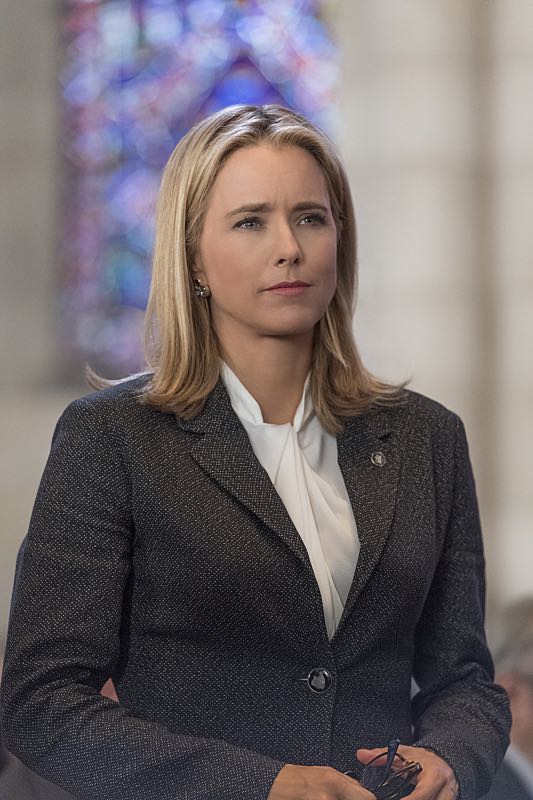 "The Linchpin"-- When Algeria is on the brink of a civil war, Elizabeth delicately negotiates a regime change, but those plans go awry after Roy Curtis (Dakin Matthews), the trusted U.S. Ambassador to Algeria, dies unexpectedly. Also, Henry fights to save religious antiquities in Algeria when he discovers they are being destroyed by Hizb al-Shahid, and the McCord children get their own security detail after Jason's hacked computer, on MADAM SECRETARY, Sunday, Oct 16, 2016 (9:00-10:00 PM, ET/PT) on the CBS Television Network. Pictured: TÃÂ©a Leoni as Elizabeth McCord Photo: David M. Russell/CBS ÃÂ©2016 CBS Broadcasting, Inc. All Rights Reserved
