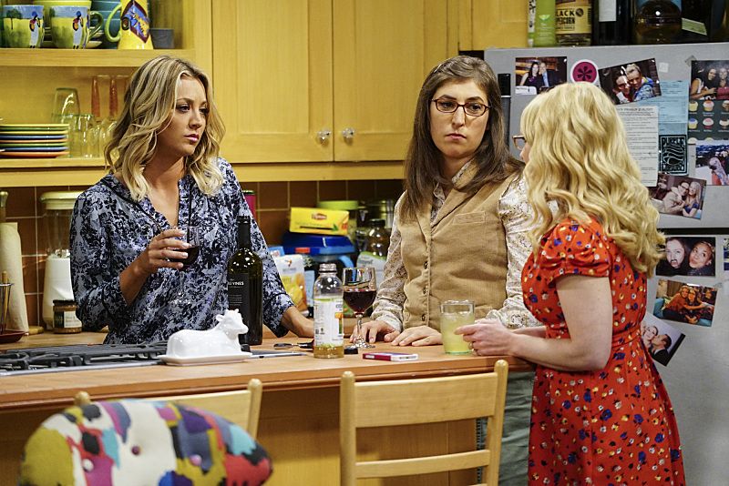 "The Military Miniaturization" -- Pictured: Penny (Kaley Cuoco), Amy Farrah Fowler (Mayim Bialik) and Bernadette (Melissa Rauch). Colonel Williams (Dean Norris), an Air Force representative from the Department of Material Command sits down to talk with Wolowitz, on THE BIG BANG THEORY, Monday, Sept. 26 (8:00-8:30, ET/PT), on the CBS Television Network. Photo: Sonja FlemmingCBS ÃÂ©2016 CBS Broadcasting, Inc. All Rights Reserved.