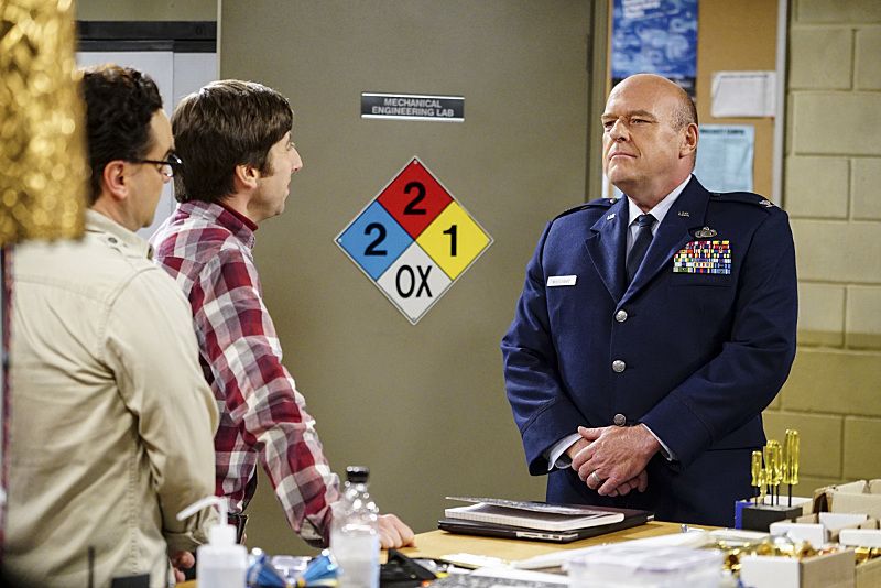 "The Military Miniaturization" -- Pictured: Howard Wolowitz (Simon Helberg) and Colonel Williams (Dean Norris). Colonel Williams (Dean Norris), an Air Force representative from the Department of Material Command sits down to talk with Wolowitz, on THE BIG BANG THEORY, Monday, Sept. 26 (8:00-8:30, ET/PT), on the CBS Television Network. Photo: Sonja FlemmingCBS ÃÂ©2016 CBS Broadcasting, Inc. All Rights Reserved.