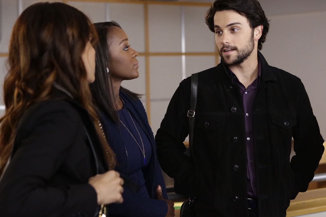 HOW TO GET AWAY WITH MURDER - "There Are Worse Things Than Murder" - With her job on the line, Annalise fights back against the Middleton University Board. Meanwhile, secrets are exposed as the Keating 5 compete to take on the case of a battered woman accused of murdering her husband, on "How to Get Away with Murder," THURSDAY, SEPTEMBER 29 (10:00-11:00 p.m. EDT), on the ABC Television Network. (ABC/Nicole WIlder) AJA NAOMI KING, JACK FALAHEE