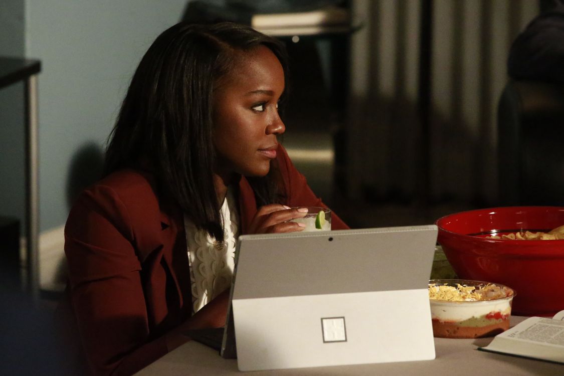 HOW TO GET AWAY WITH MURDER - "We're Good People Now" - With Wallace Mahoney's murder unsolved and Frank's whereabouts unknown, the "Keating 5" struggle to move on with their lives as they enter into their second year of law school. Meanwhile, Annalise's reputation at Middleton University is on the line, so she creates a criminal law clinic where the students will compete to try their own pro bono cases. Annalise also wrestles with a decision involving Frank that could change everything, on the highly anticipated season premiere of "How to Get Away with Murder," THURSDAY, SEPTEMBER 22 (10:00-11:00 p.m. EDT), on the ABC Television Network. (ABC/Mitch Haaseth) AJA NAOMI KING
