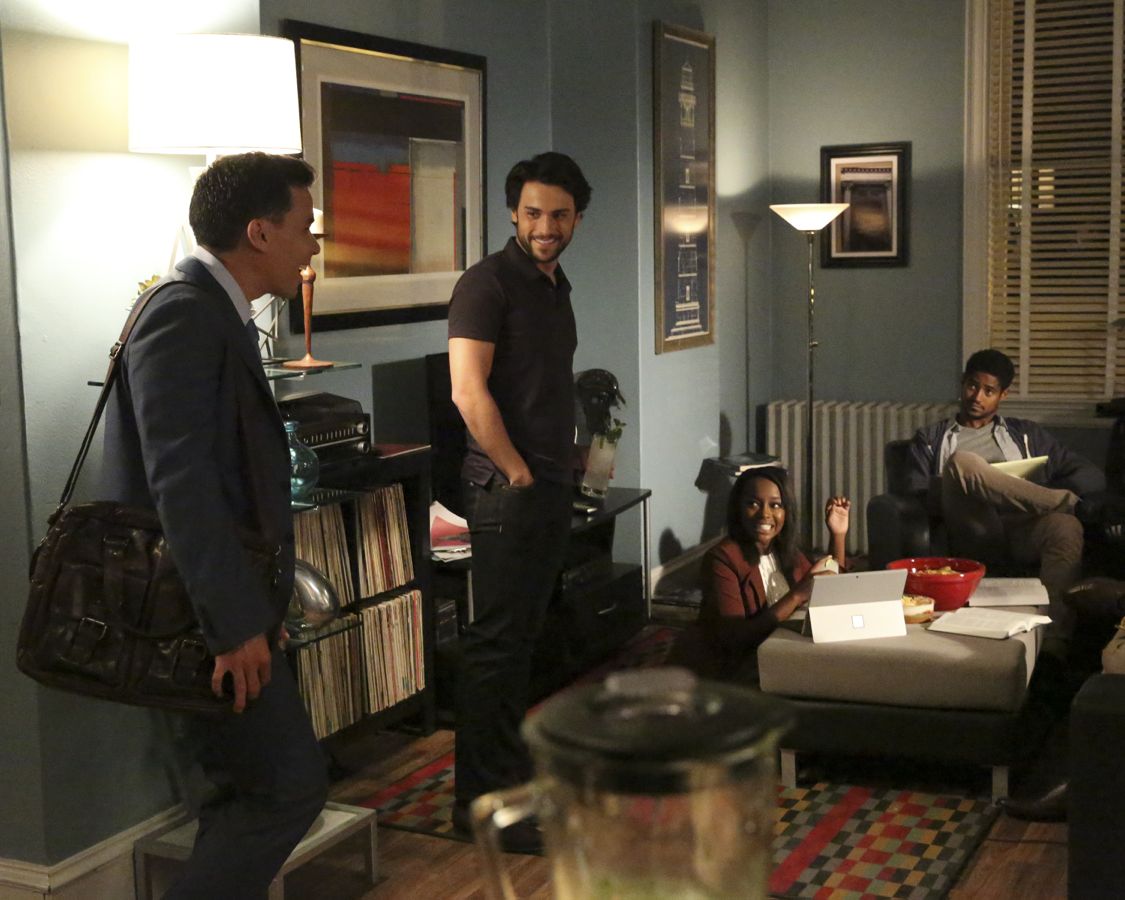 HOW TO GET AWAY WITH MURDER - "We're Good People Now" - With Wallace Mahoney's murder unsolved and Frank's whereabouts unknown, the "Keating 5" struggle to move on with their lives as they enter into their second year of law school. Meanwhile, Annalise's reputation at Middleton University is on the line, so she creates a criminal law clinic where the students will compete to try their own pro bono cases. Annalise also wrestles with a decision involving Frank that could change everything, on the highly anticipated season premiere of "How to Get Away with Murder," THURSDAY, SEPTEMBER 22 (10:00-11:00 p.m. EDT), on the ABC Television Network. (ABC/Mitch Haaseth) CONRAD RICAMORA, JACK FALAHEE, AJA NAOMI KING, ALFRED ENOCH