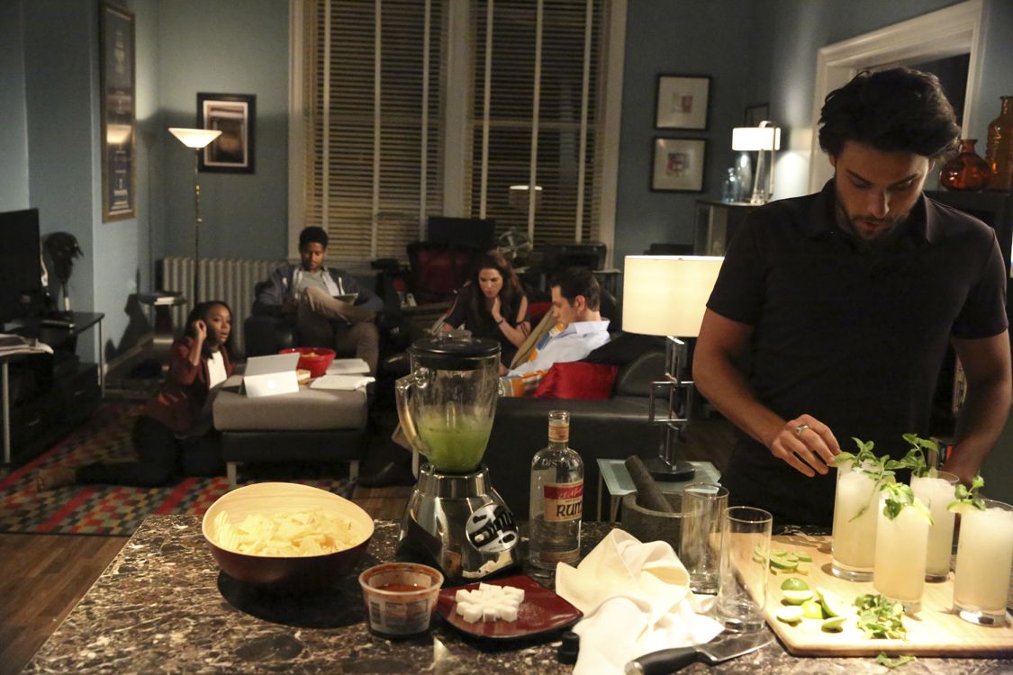 HOW TO GET AWAY WITH MURDER - "We're Good People Now" - With Wallace Mahoney's murder unsolved and Frank's whereabouts unknown, the "Keating 5" struggle to move on with their lives as they enter into their second year of law school. Meanwhile, Annalise's reputation at Middleton University is on the line, so she creates a criminal law clinic where the students will compete to try their own pro bono cases. Annalise also wrestles with a decision involving Frank that could change everything, on the highly anticipated season premiere of "How to Get Away with Murder," THURSDAY, SEPTEMBER 22 (10:00-11:00 p.m. EDT), on the ABC Television Network. (ABC/Mitch Haaseth) AJA NAOMI KING, ALFRED ENOCH, KARLA SOUZA, MATT MCGORRY, JACK FALAHEE