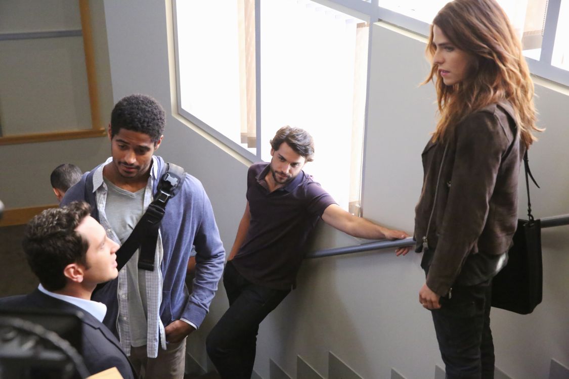 HOW TO GET AWAY WITH MURDER - "We're Good People Now" - With Wallace Mahoney's murder unsolved and Frank's whereabouts unknown, the "Keating 5" struggle to move on with their lives as they enter into their second year of law school. Meanwhile, Annalise's reputation at Middleton University is on the line, so she creates a criminal law clinic where the students will compete to try their own pro bono cases. Annalise also wrestles with a decision involving Frank that could change everything, on the highly anticipated season premiere of "How to Get Away with Murder," THURSDAY, SEPTEMBER 22 (10:00-11:00 p.m. EDT), on the ABC Television Network. (ABC/Mitch Haaseth) MATT MCGORRY, ALFRED ENOCH, JACK FALAHEE, KARLA SOUZA