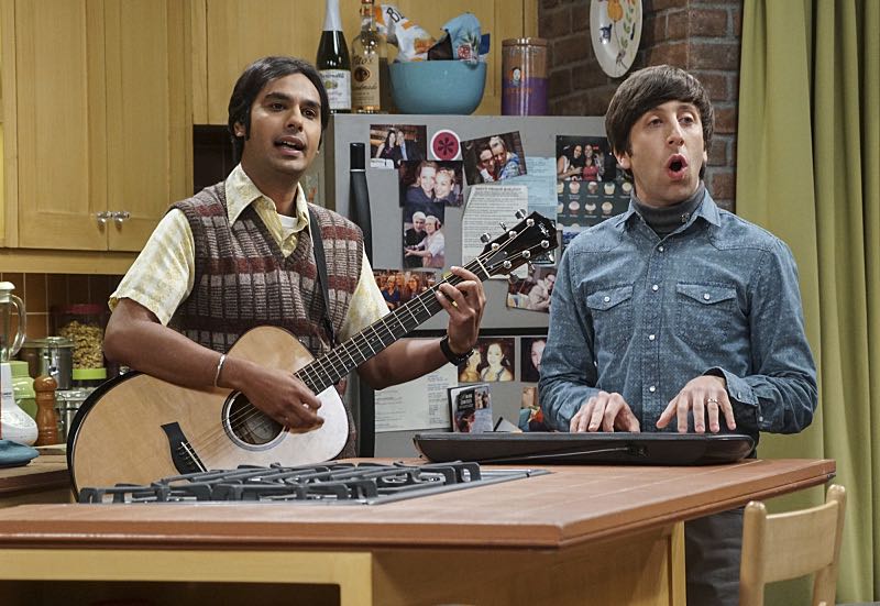 The Veracity Elasticity" -- Pictured: Rajesh Koothrappali (Kunal Nayyar) and Howard Wolowitz (Simon Helberg). In order to continue living with Sheldon, Amy lies to him about repairs being made to her apartment and they host an "on location" episode of "Fun With Flags" in Penny's apartment. Also, Leonard lets Penny decorate Sheldon's old room after he learns that she has been secretly moving Leonard's collectibles into storage, on THE BIG BANG THEORY, Thursday, Nov. 3 (8:00-8:31 PM, ET/PT), on the CBS Television Network. Photo: Monty Brinton/CBS ÃÂ©2016 CBS Broadcasting, Inc. All Rights Reserved.