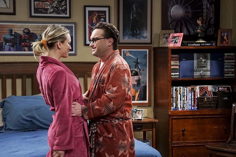 The Veracity Elasticity" -- Pictured: Penny (Kaley Cuoco) and Leonard Hofstadter (Johnny Galecki). In order to continue living with Sheldon, Amy lies to him about repairs being made to her apartment and they host an "on location" episode of "Fun With Flags" in Penny's apartment. Also, Leonard lets Penny decorate Sheldon's old room after he learns that she has been secretly moving Leonard's collectibles into storage, on THE BIG BANG THEORY, Thursday, Nov. 3 (8:00-8:31 PM, ET/PT), on the CBS Television Network. Photo: Monty Brinton/CBS ÃÂ©2016 CBS Broadcasting, Inc. All Rights Reserved.
