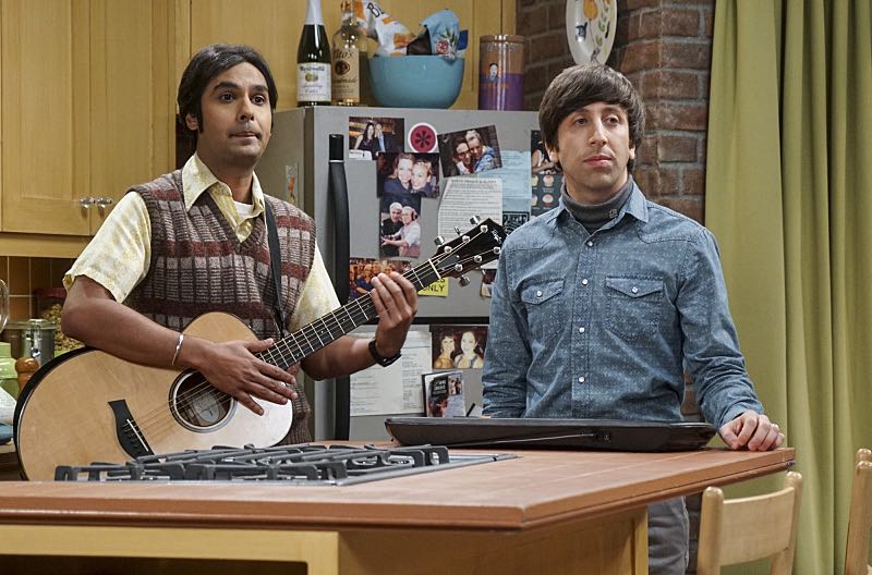 The Veracity Elasticity" -- Pictured: Rajesh Koothrappali (Kunal Nayyar) and Howard Wolowitz (Simon Helberg). In order to continue living with Sheldon, Amy lies to him about repairs being made to her apartment and they host an "on location" episode of "Fun With Flags" in Penny's apartment. Also, Leonard lets Penny decorate Sheldon's old room after he learns that she has been secretly moving Leonard's collectibles into storage, on THE BIG BANG THEORY, Thursday, Nov. 3 (8:00-8:31 PM, ET/PT), on the CBS Television Network. Photo: Monty Brinton/CBS ÃÂ©2016 CBS Broadcasting, Inc. All Rights Reserved.
