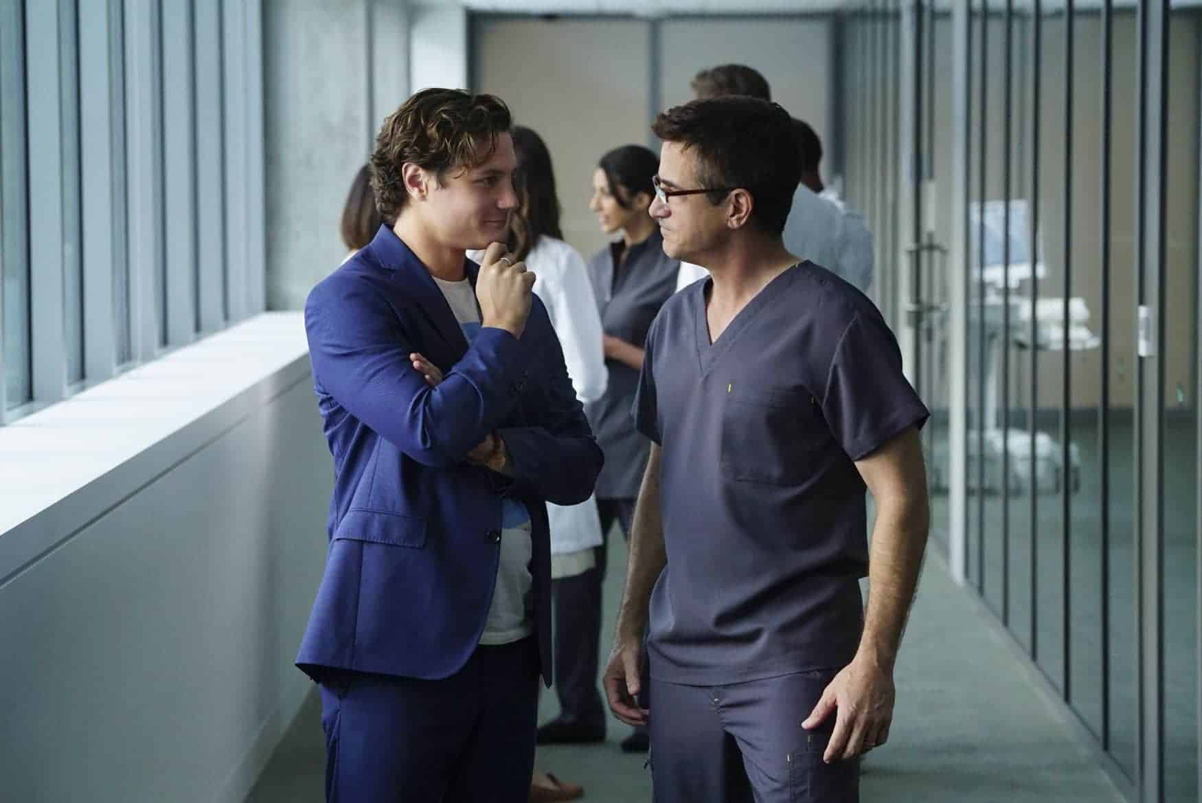 PURE GENIUS is a cutting-edgemedical drama about James Bell (Augustus Prew, left), a young Silicon Valley tech titan, who enlists Walter Wallace (Dermot Mulroney), a brilliant veteran surgeon with a controversial past, to run a state-of-the-art hospital with an ultramodern approach to medicine. Photo: Sonja Flemming/CBS ©2015 CBS Broadcasting, Inc. All Rights Reserved