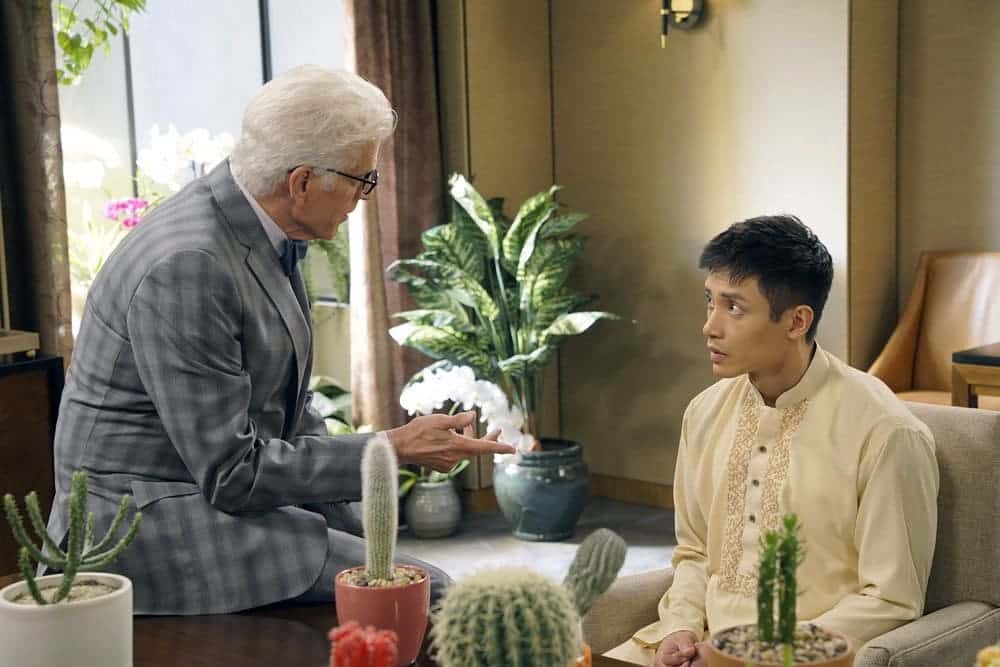 THE GOOD PLACE Season 1 Episode 8 Photos Most Improved Player 2 THE GOOD PLACE -- "Most Improved Player" Episode 107 -- Pictured: (l-r) Ted Danson as Michael, Manny Jacinto as Jianyu -- (Photo by: Chris Haston/NBC)