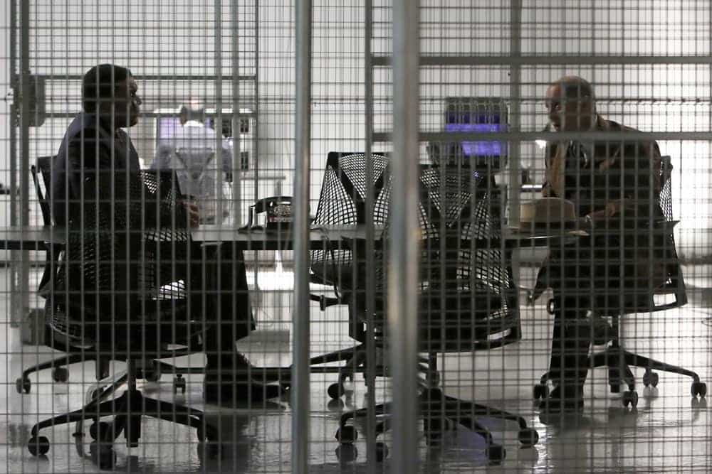 THE BLACKLIST Season 4 Episode 6 Photos The Thrushes: #53 9 THE BLACKLIST-- "The Thrushes: #53" Episode 406 -- Pictured: (l-r) Harry Lennix as Harold Cooper, James Spader as Raymond "Red" Reddington -- (Photo by: Will Hart/NBC)