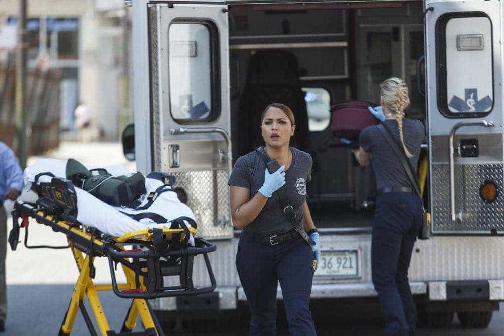 CHICAGO FIRE -- "Scorched Earth" Episode 503 -- Pictured: Monica Raymund as Gabriela Dawson -- (Photo by: Parrish Lewis/NBC)