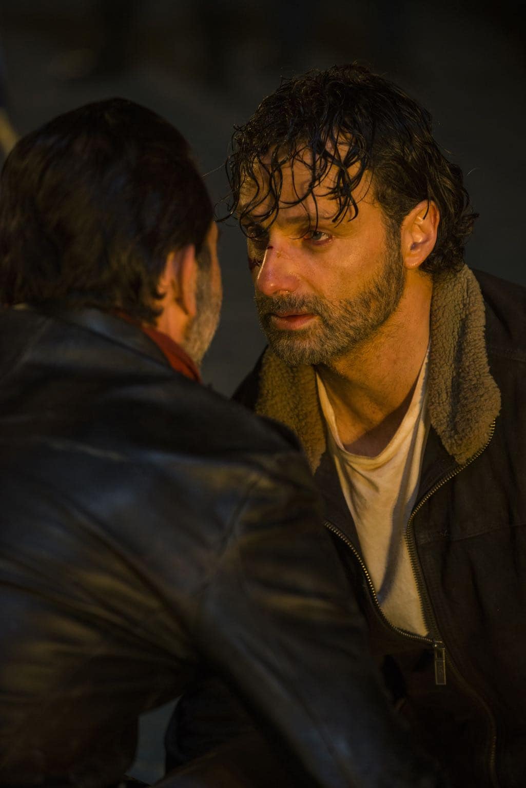 THE WALKING DEAD Season 7 Promo Photos 7 Jeffrey Dean Morgan as Negan, Andrew Lincoln as Rick Grimes - The Walking Dead _ Season 7, Episode 1 - Photo Credit: Gene Page/AMC