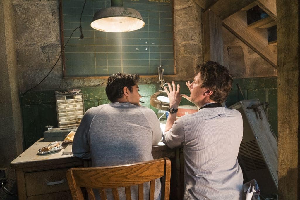 BTS, Manish Dayal as Ryan Ray, Director Andrew McCarthy - Halt and Catch Fire _ Season 3, Episode 1 - Photo Credit: Tina Rowden/AMC