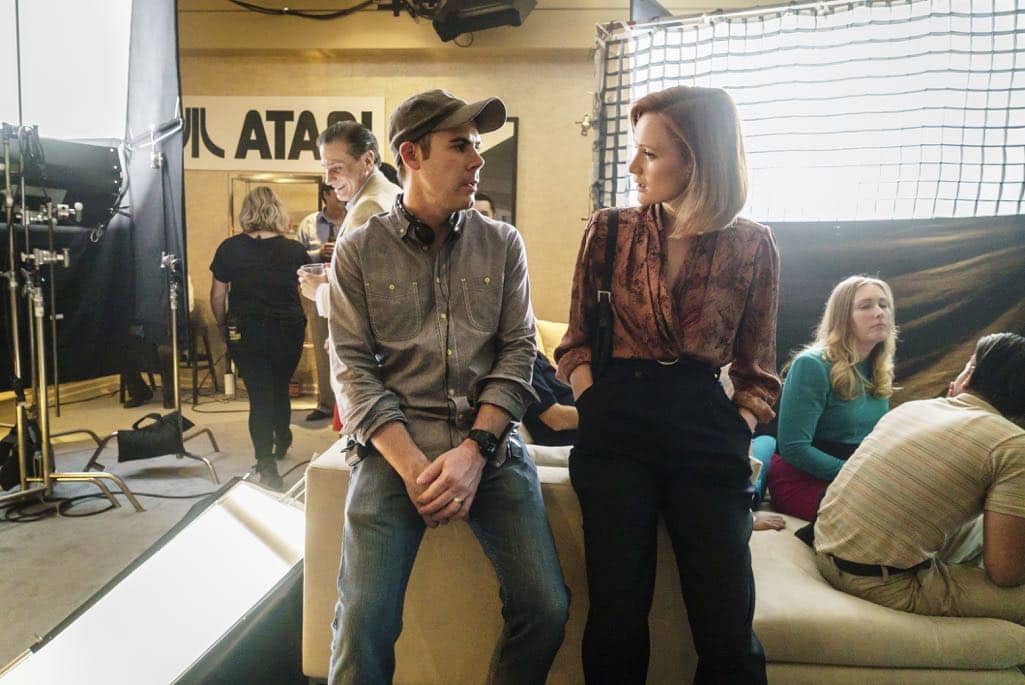 BTS, Executive Producer Chris Cantwell, Kerry Bishe as Donna Clark - Halt and Catch Fire _ Season 3, Episode 9  - Photo Credit: Tina Rowden/AMC