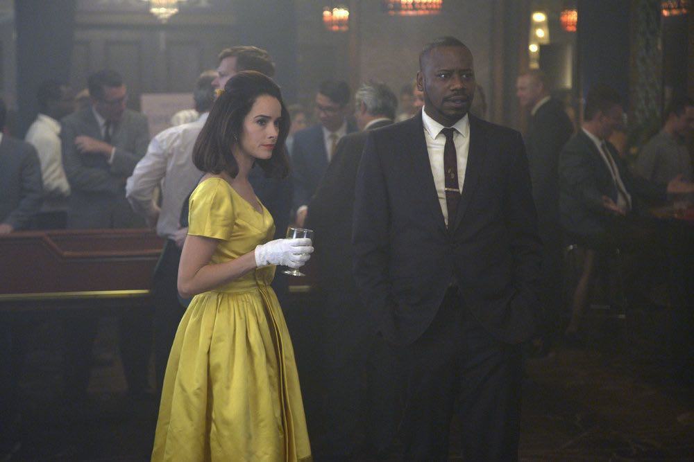 TIMELESS -- "Atomic City" Episode 102 -- Pictured: (l-r) Abigail Spencer as Lucy Preston, Malcolm Barrett as Rufus Carlin -- (Photo by: Sergei Bachlakov/NBC)