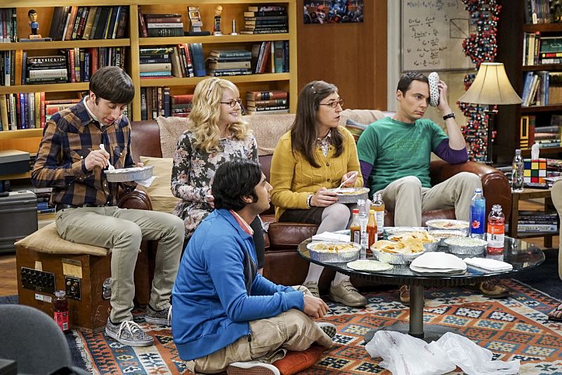 "The Geology Elevation" -- Pictured: Howard Wolowitz (Simon Helberg), Bernadette (Melissa Rauch), Rajesh Koothrappali (Kunal Nayyar), Amy Farrah Fowler (Mayim Bialik) and Sheldon Cooper (Jim Parsons). When Bert (Brian Posehn), a Caltech geologist, wins the MacArthur Genius fellowship, Sheldon is overcome with jealousy. Also, Wolowitz finds an old remote control Stephen Hawking action figure he invented, on THE BIG BANG THEORY, Thursday, Nov. 17 (8:00-8:31 PM, ET/PT), on the CBS Television Network. Stephen Hawking returns to guest star as himself. Photo: Monty Brinton/CBS ÃÂ©2016 CBS Broadcasting, Inc. All Rights Reserved.
