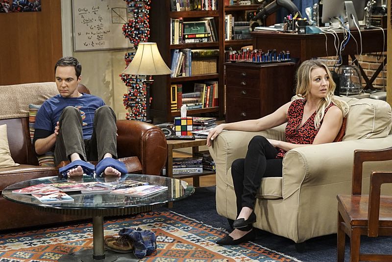 "The Geology Elevation" -- Pictured: Sheldon Cooper (Jim Parsons) and Penny (Kaley Cuoco). When Bert (Brian Posehn), a Caltech geologist, wins the MacArthur Genius fellowship, Sheldon is overcome with jealousy. Also, Wolowitz finds an old remote control Stephen Hawking action figure he invented, on THE BIG BANG THEORY, Thursday, Nov. 17 (8:00-8:31 PM, ET/PT), on the CBS Television Network. Stephen Hawking returns to guest star as himself. Photo: Monty Brinton/CBS ÃÂ©2016 CBS Broadcasting, Inc. All Rights Reserved.