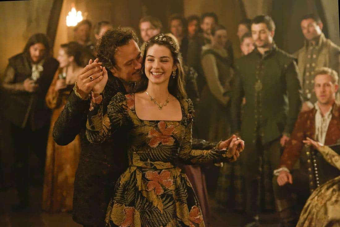 Reign -- "Leaps of Faith" -- Image Number: RE403a_0215.jpg -- Pictured (L-R) Ben Geurens as Gideon and Adelaide Kane as Mary, Queen of Scots -- Photo: Ben Mark Holzberg/The CW -- © 2017 The CW Network, LLC. All Rights Reserved Reign -- "Leaps of Faith" -- Image Number: RE403a_0215.jpg -- Pictured (L-R) Ben Geurens as Gideon and Adelaide Kane as Mary, Queen of Scots -- Photo: Ben Mark Holzberg/The CW -- © 2017 The CW Network, LLC. All Rights Reserved