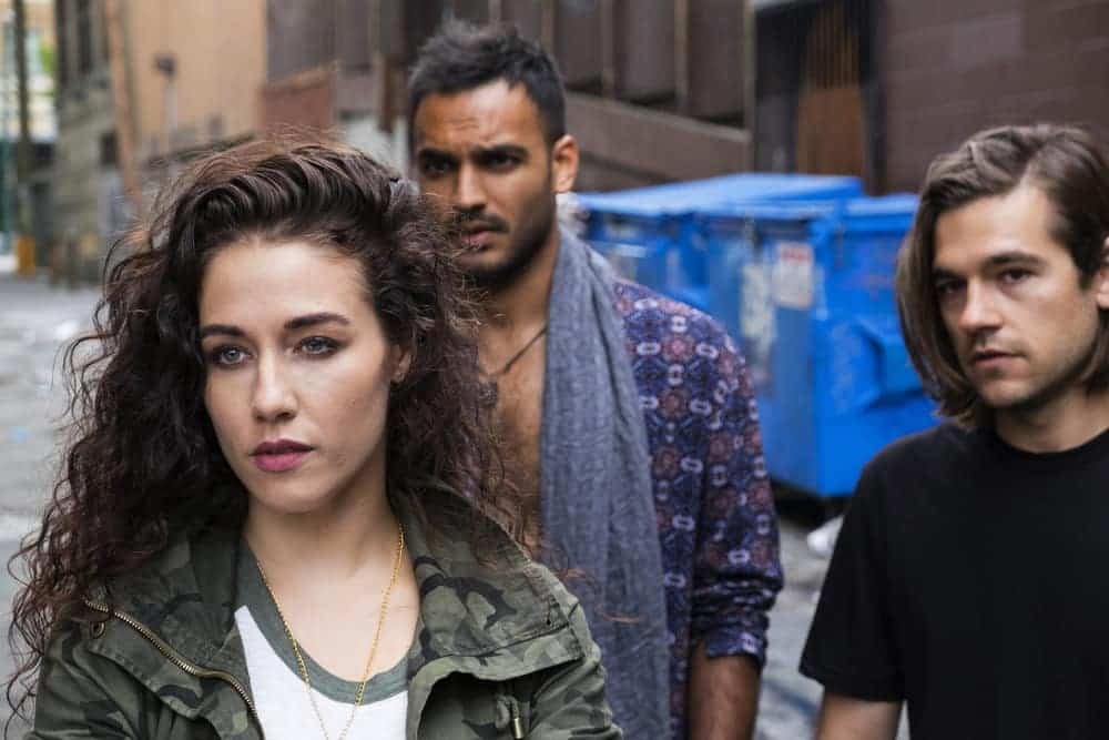 THE MAGICIANS -- Episode 207 -- Pictured: (l-r) Jade Tailor as Kady, Arjun Gupta as Penny, Jason Ralph as Quentin -- (Photo by: Eric Milner/Syfy)