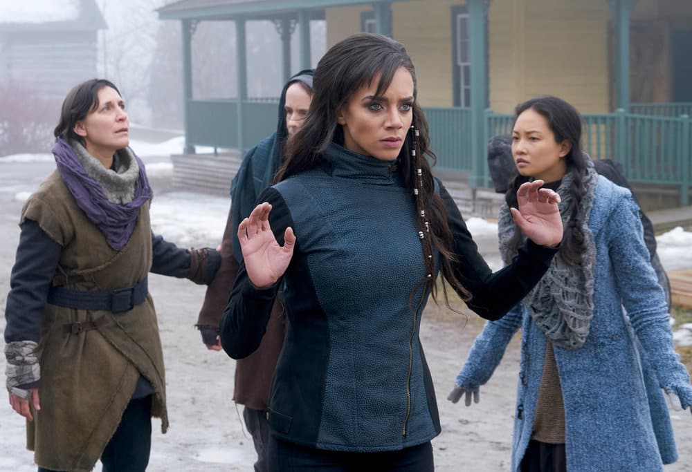 KILLJOYS -- "The Hullen Have Eyes" Episode 303 -- Pictured: (l-r) Hannah John-Kamen as Dutch -- (Photo by: Steve Wilkie/Killjoys III Productions Limited/Syfy)